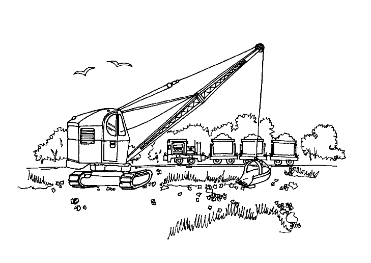 Plansa de colorat cu Tren 5 45